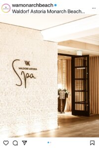 spa treatment gift to Waldorf Astoria Monarch Beach Resort