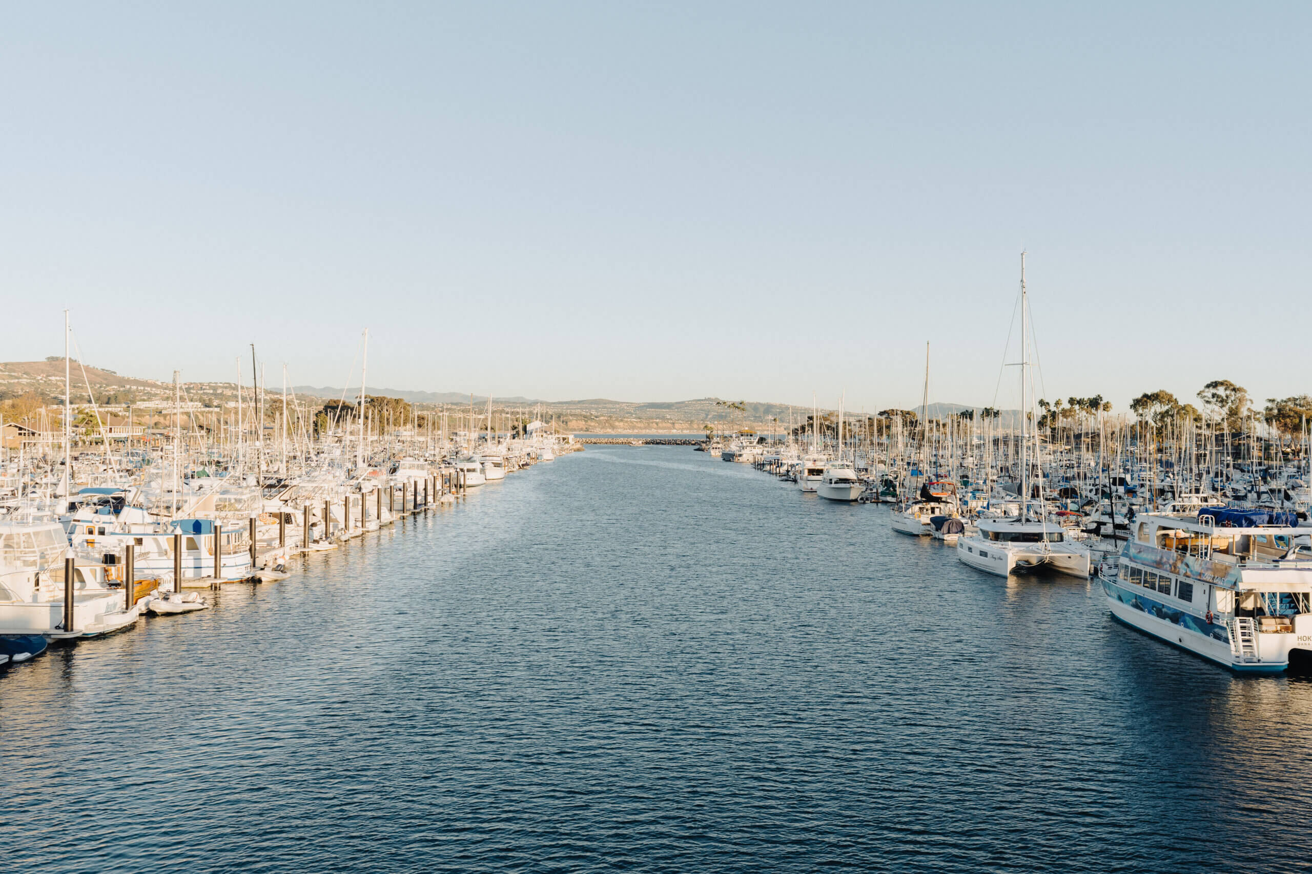 Dana Point Harbour with a number of boats